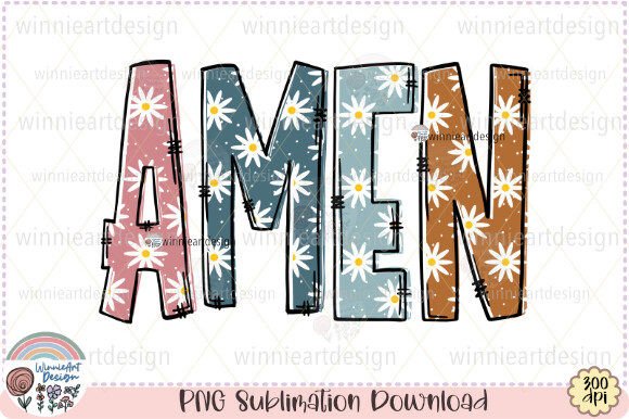 Amen Daisy Boho Easter Letter Christian T-Shirt Designs