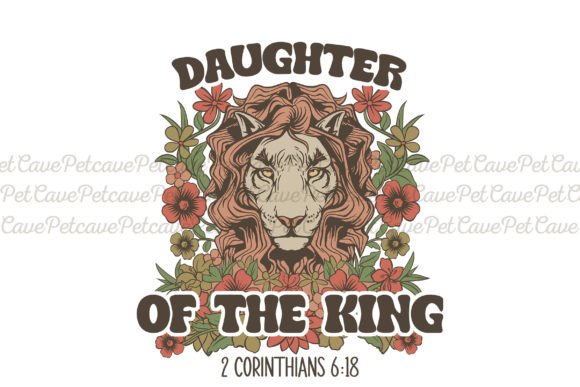 Daughter of the King Retro Christian PNG for T-Shirt Designs