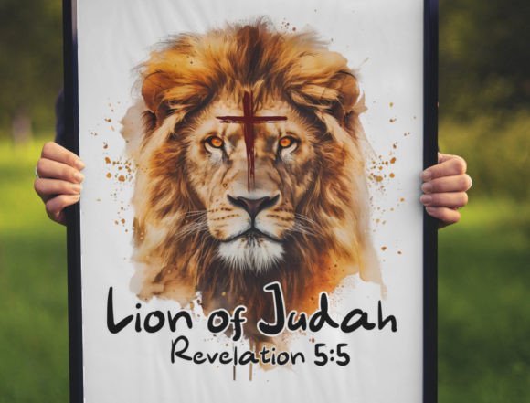 Elegant Christian Quote Png, Lion Png for T-Shirt Designs