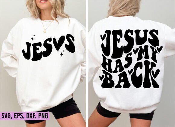 Jesus Has My Back SVG PNG: Retro T-Shirt Designs