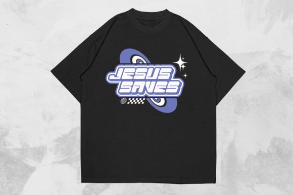 Jesus Saves Christian Y2k T-shirt Design