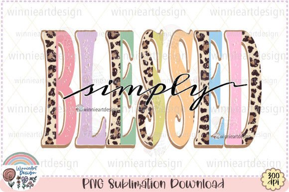 Simply Blessed Christian Quote Leopard T-Shirt Designs